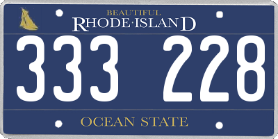 RI license plate 333228