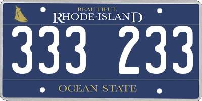RI license plate 333233