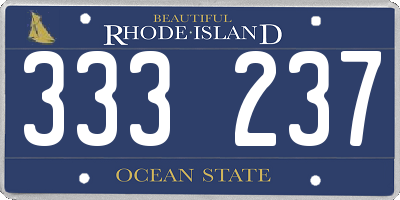 RI license plate 333237