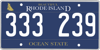 RI license plate 333239
