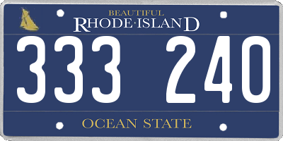 RI license plate 333240
