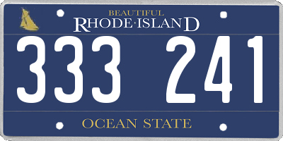 RI license plate 333241