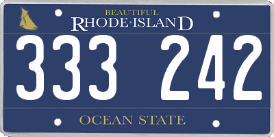 RI license plate 333242