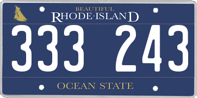 RI license plate 333243