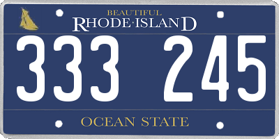 RI license plate 333245