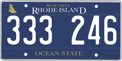 RI license plate 333246