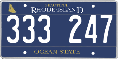 RI license plate 333247