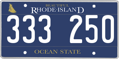 RI license plate 333250