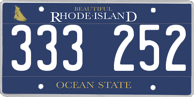 RI license plate 333252