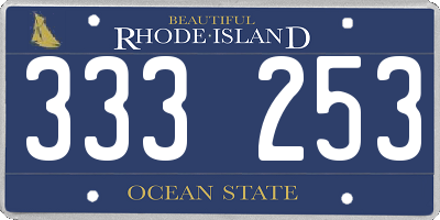 RI license plate 333253