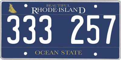 RI license plate 333257