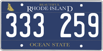 RI license plate 333259