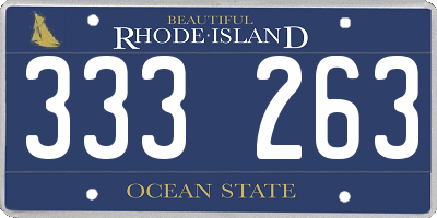 RI license plate 333263