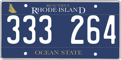 RI license plate 333264