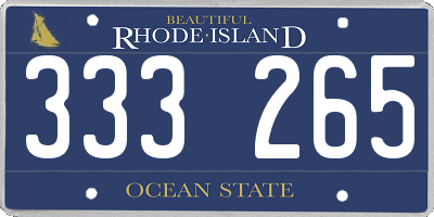 RI license plate 333265