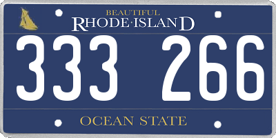 RI license plate 333266
