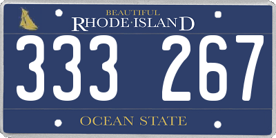 RI license plate 333267