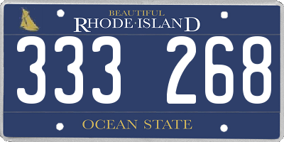 RI license plate 333268
