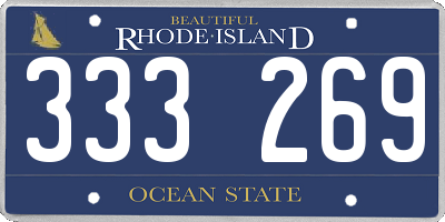 RI license plate 333269