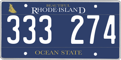 RI license plate 333274