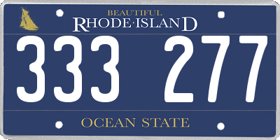 RI license plate 333277