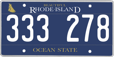RI license plate 333278