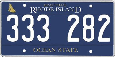 RI license plate 333282