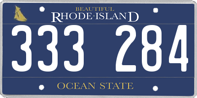 RI license plate 333284