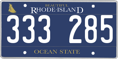 RI license plate 333285