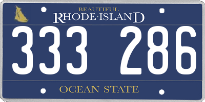 RI license plate 333286