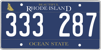 RI license plate 333287