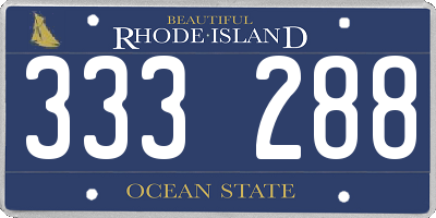 RI license plate 333288
