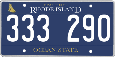 RI license plate 333290