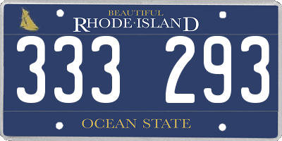 RI license plate 333293