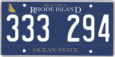RI license plate 333294