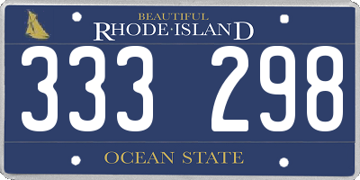 RI license plate 333298