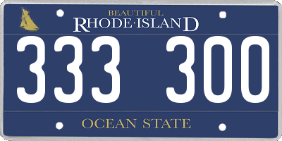 RI license plate 333300