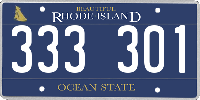 RI license plate 333301
