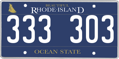 RI license plate 333303