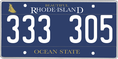 RI license plate 333305