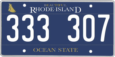 RI license plate 333307