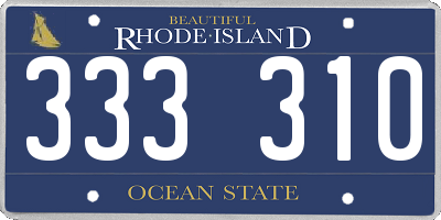 RI license plate 333310