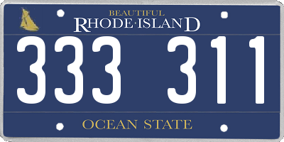 RI license plate 333311