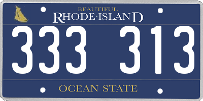 RI license plate 333313