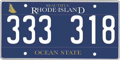 RI license plate 333318