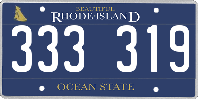RI license plate 333319