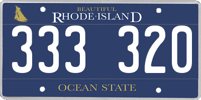 RI license plate 333320