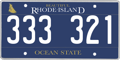 RI license plate 333321