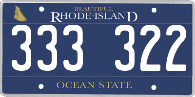 RI license plate 333322