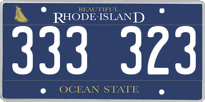 RI license plate 333323
